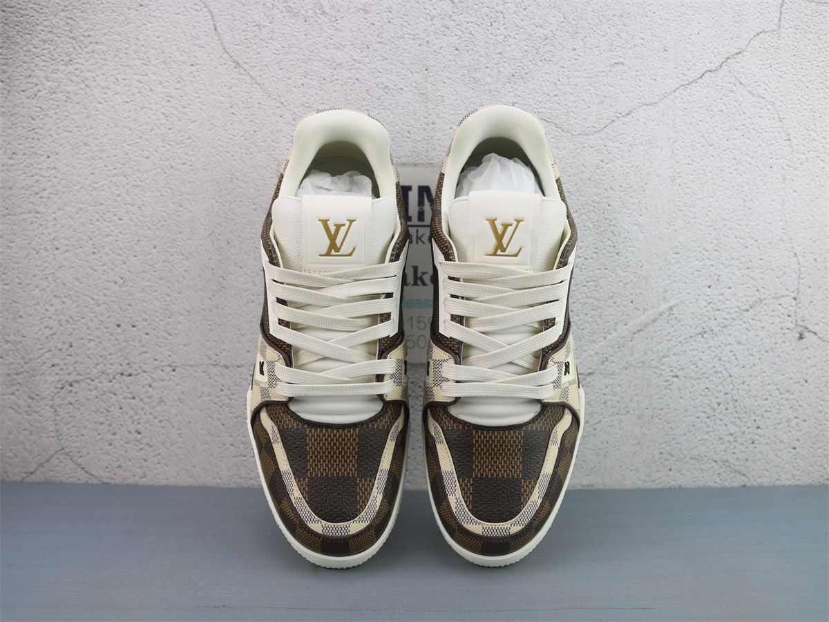 LV Trainer Sneaker #54 Coffee Old Plaid